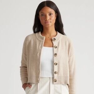 Quince 100% organic cotton cropped cardigan